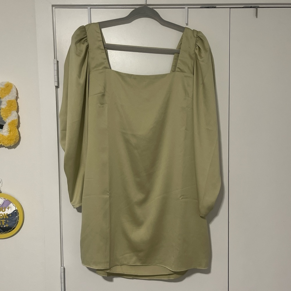 Green Long-sleeve Mini Dress